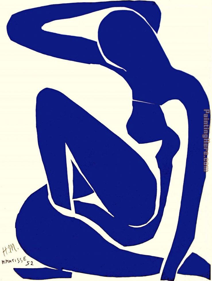 Blue Nude I 1952 painting - Henri Matisse Blue Nude I 1952 art painting